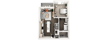 a floor plan of a 1 bedroom apartment
