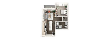 a floor plan of a 1 bedroom apartment
