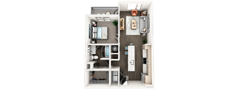 a floor plan of our studio apartments at university gardens