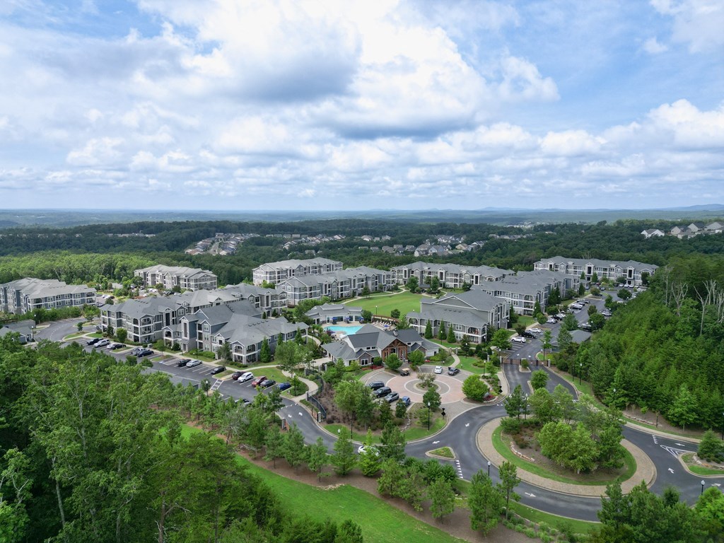 arial view of the village at The Crest at Laurel Canyon 