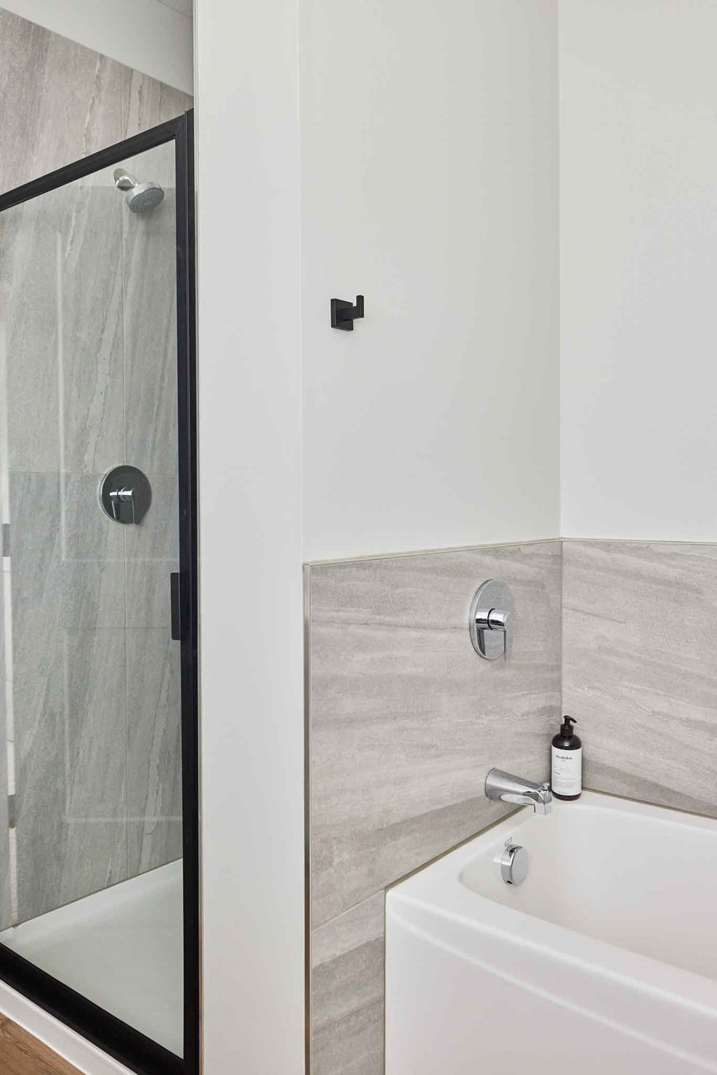 a bathroom with a sink and a shower