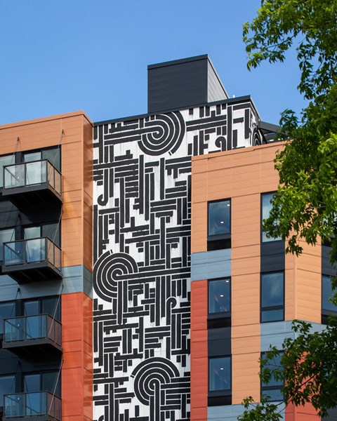 a mural on the side of a building