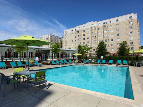 HighPoint Apartments Pool and Outdoor Living, Movies, and BBQ, Quincy MA