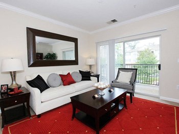 Interior Living Room with Balcony Luxury Apartments Annapolis Maryland-Berkshire Annapolis Bay - Photo Gallery 5