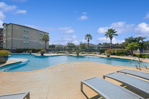 resort inspired swimming pool at Park at Magnolia apartments