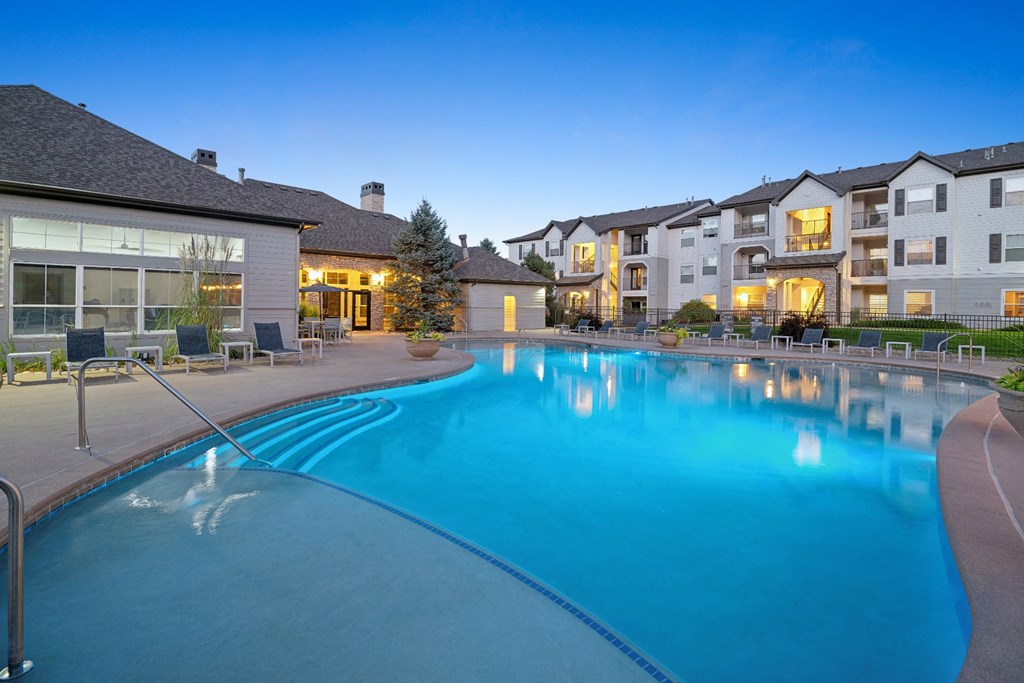 resort inspired swimming pool at Dakota Ridge apartments