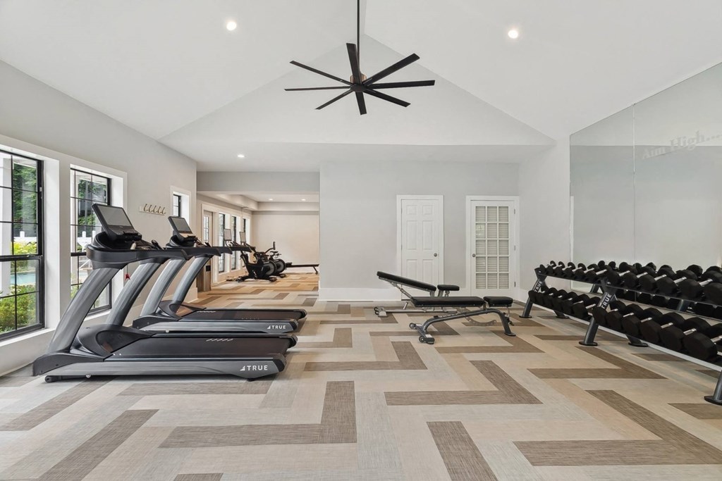fitness center at The  Berkshires at Vinings apartments