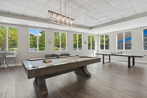 social lounge with billiards at HighPoint apartments