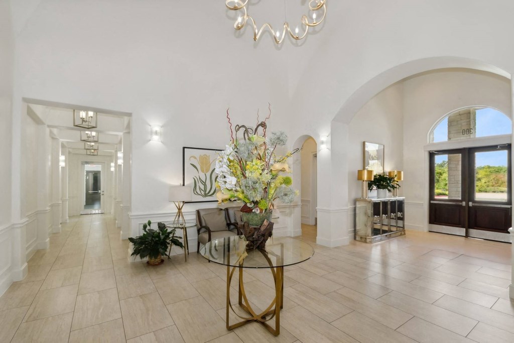 elegant lobby at Retreat at Wylie senior 55+ apartments
