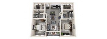 B3 Floor Plan at The Mansions McKinney, McKinney, TX, 75070