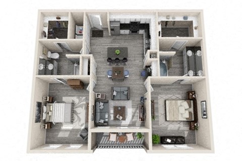 B3 Floor Plan at The Mansions McKinney, McKinney, TX, 75070