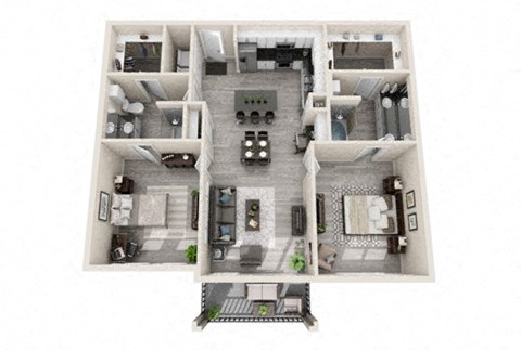 B4 Floor Plan at The Mansions McKinney, McKinney, TX