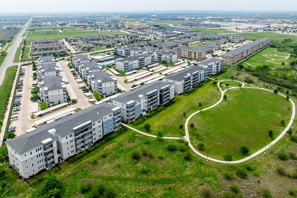 aerial view  of Berkshire Creekside apartments 677 Creekside Way New Braunfels, TX 78130