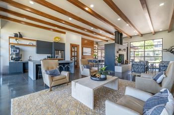 social lounging area with plenty of conversation areas at The Pradera apartments