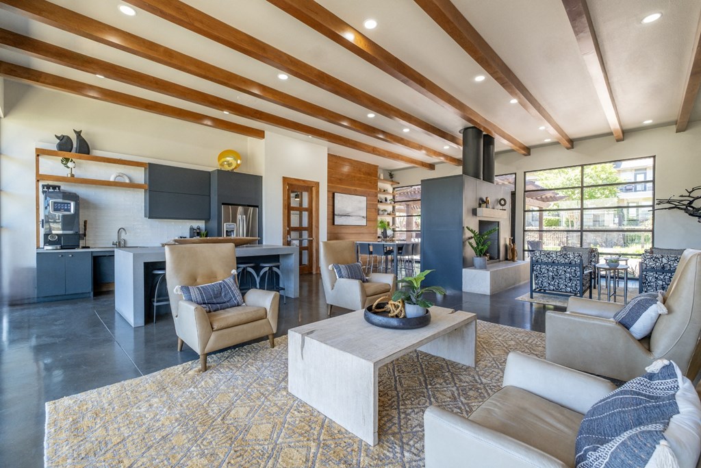 social lounging area with plenty of conversation areas at The Pradera apartments