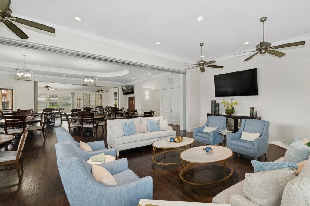 social lounge with comfortable seating at Retreat at Wylie senior 55+ apartments