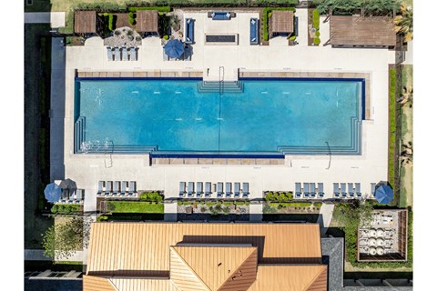 arial view of the swimming pool at Berkshire Spring Creek apartments