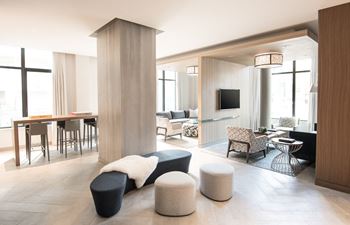 Resident Social Spaces with Media Nook and Patio at Berkshire 15, Washington, Washington