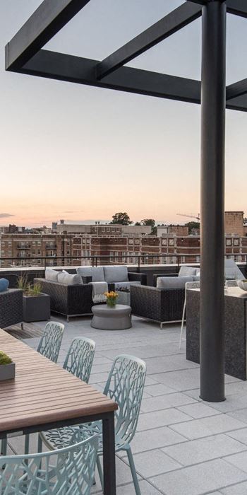 Roof Deck with Outdoor Kitchen with Grill Stations and Alfresco Dining, Outdoor Living Room and Stunning DC City Views at Berkshire 15, Washington, Washington