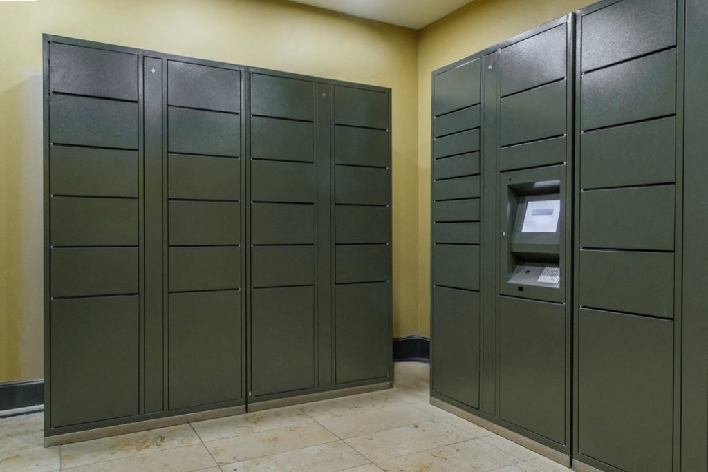 package lockers at Berkshire Medical District apartments