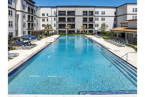 resort-inspired swimming pool at Berkshire Spring Creek apartments