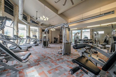 fitness center at The Allure apartments