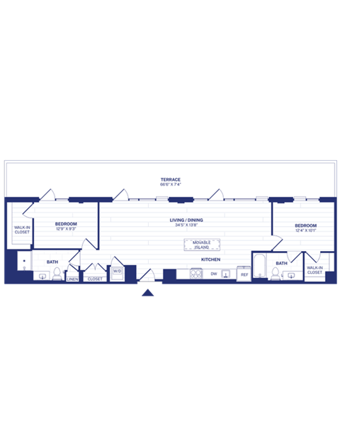 RiverPoint luxury apartments 2B20 floorplan