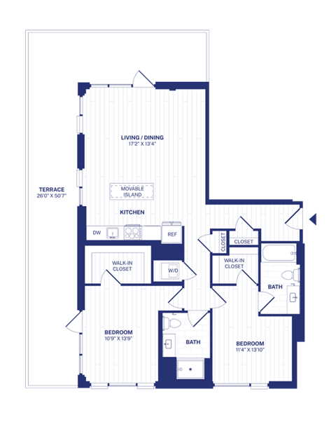 RiverPoint luxury apartments 2B4 floorplan