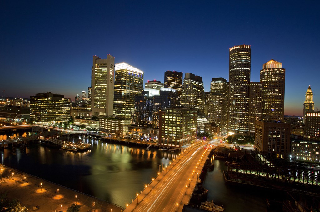 View of Seaport Avenue Bridge and Boston Financial District from The Benjamin Seaport