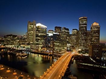 Beautiful View Of City In Light at The Benjamin Seaport Residences, Boston, 02210