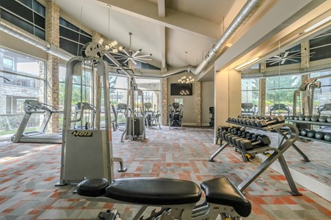 fitness center at The Allure apartments