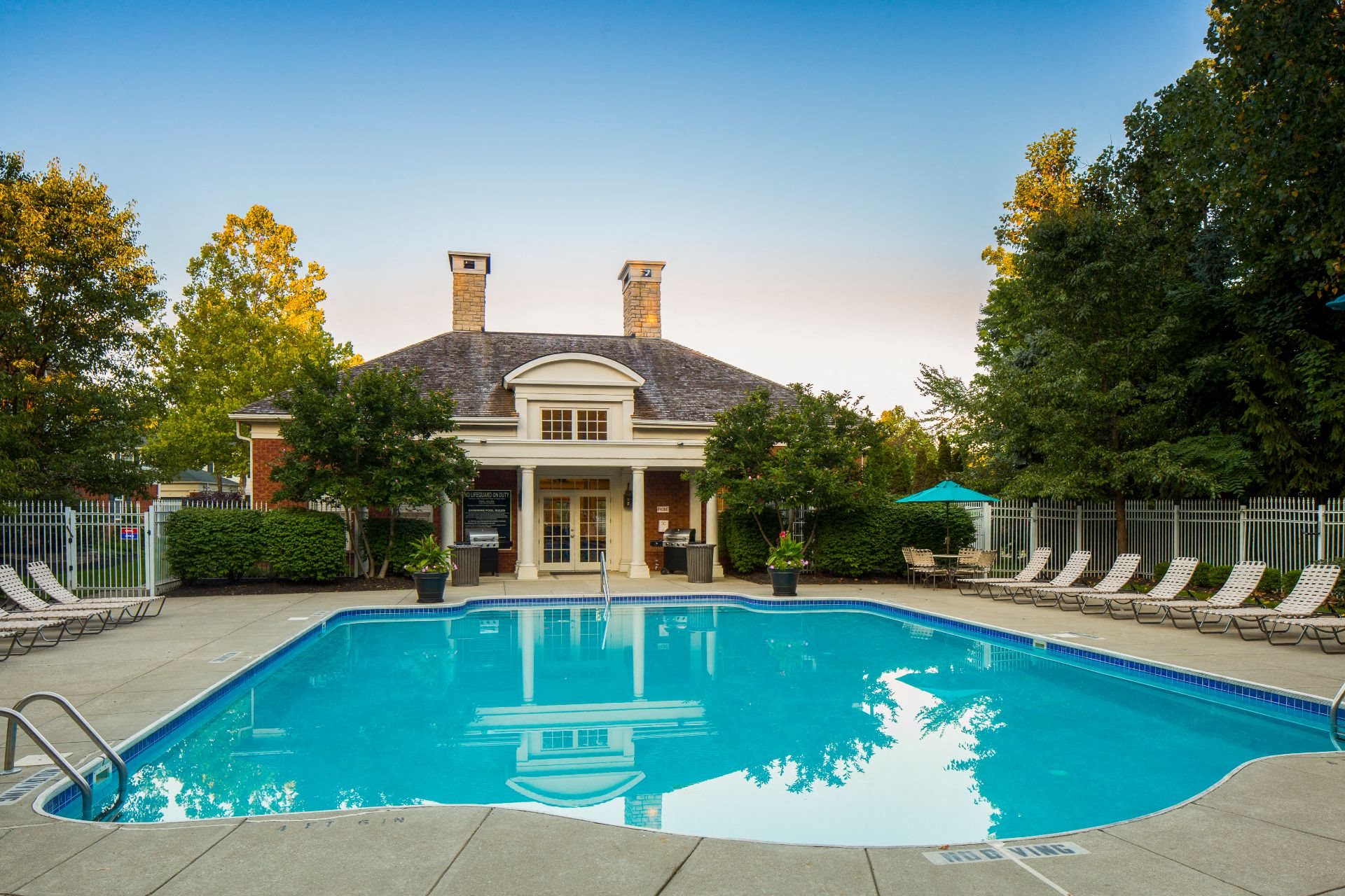Exteriors Swimming Pool at The Woods at Polaris Parkway Garden-Style Apartments and Townhomes