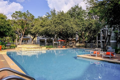 resort-inspired swimming pool at San Marin apartments