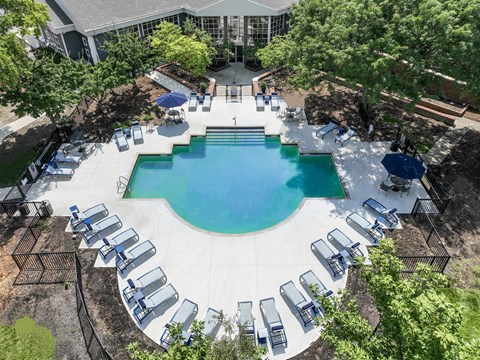 Aerial Pool View at Sawmill Village Apartments