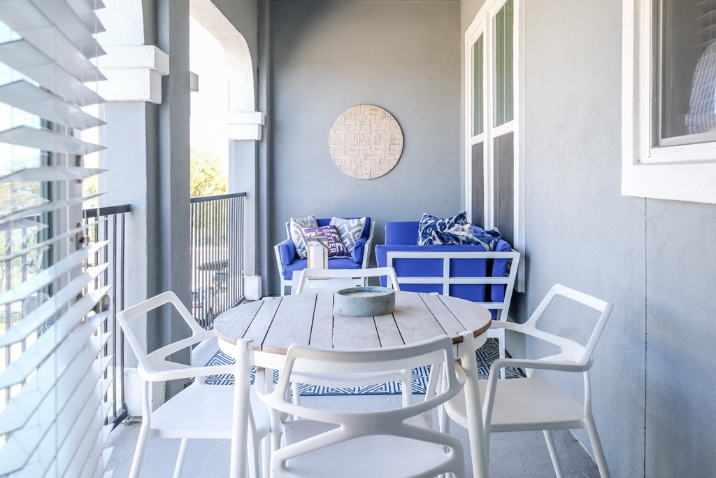 balcony at Reveal on the Lake apartments