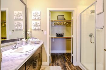 spacious bathroom at The Allure apartments