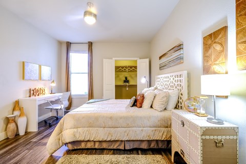 spacious bedroom at The Allure apartments