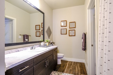 spacious bathroom at The Allure apartments