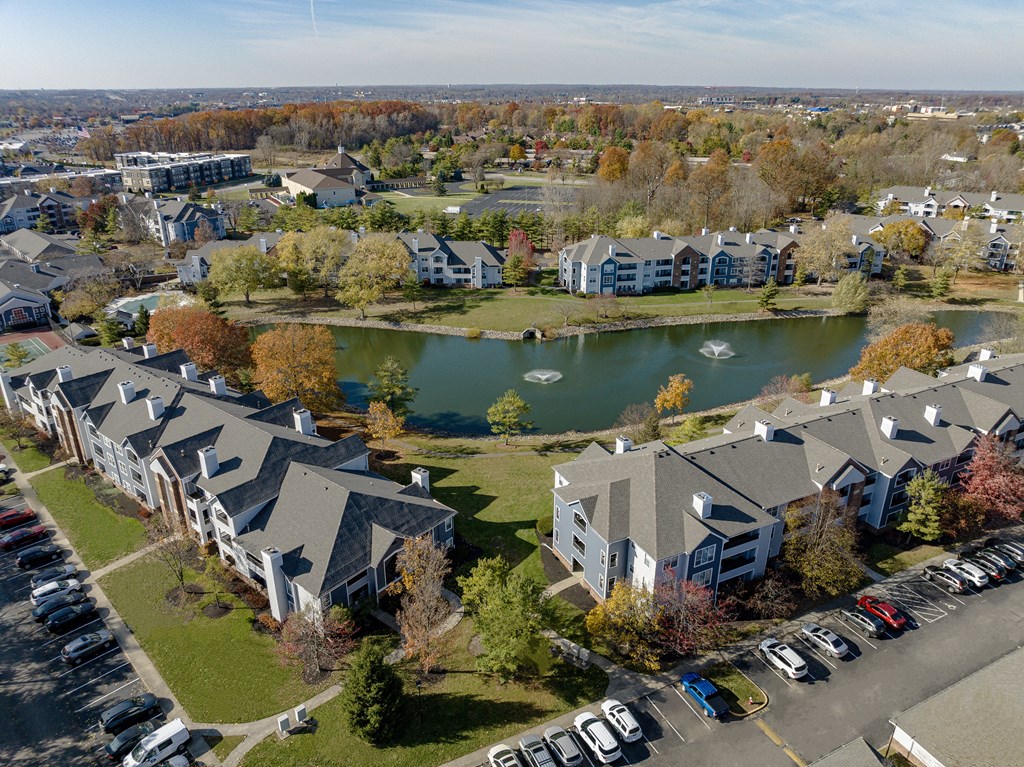 Aerial view of Sawmill Village Apartments