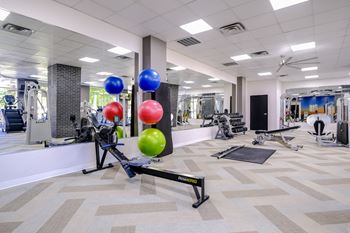 fitness center at Roosevelt Square apartments