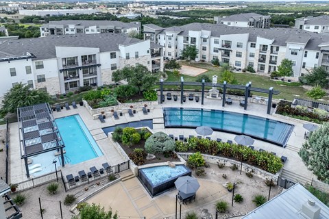 an aerial view of the swimming pool at The Allure apartments