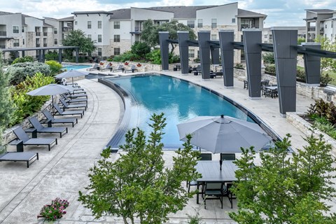 resort-style swimming pool at The Allure apartments
