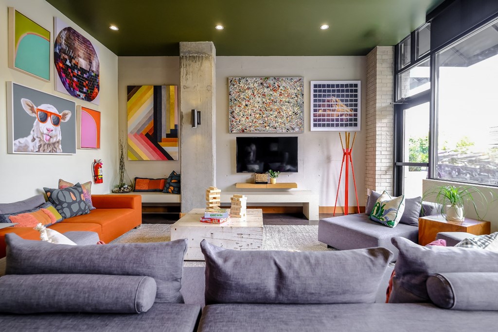 social lounge at Elan Redmond apartments