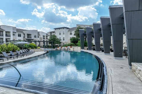 resort-inspired swimming pool at The Allure apartments