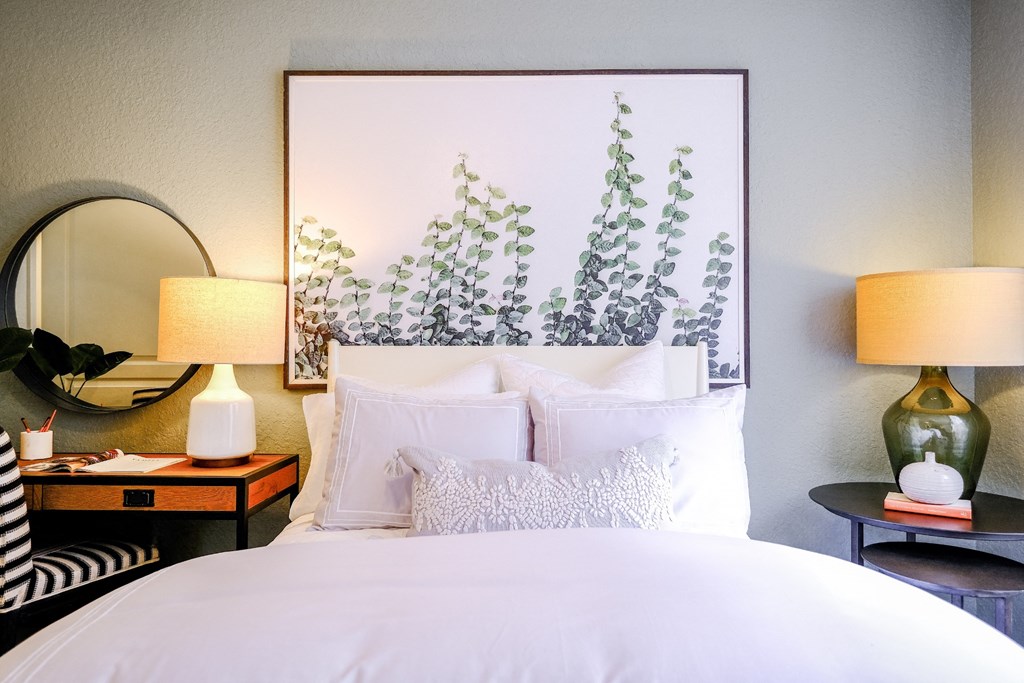 Model bedroom at Sophia at Abacoa luxury Jupiter, FL apartments for rent