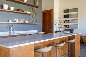 clubhouse resident kitchen at The Pradera apartments