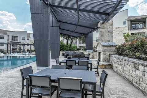 al fresco dining area at The Allure apartments