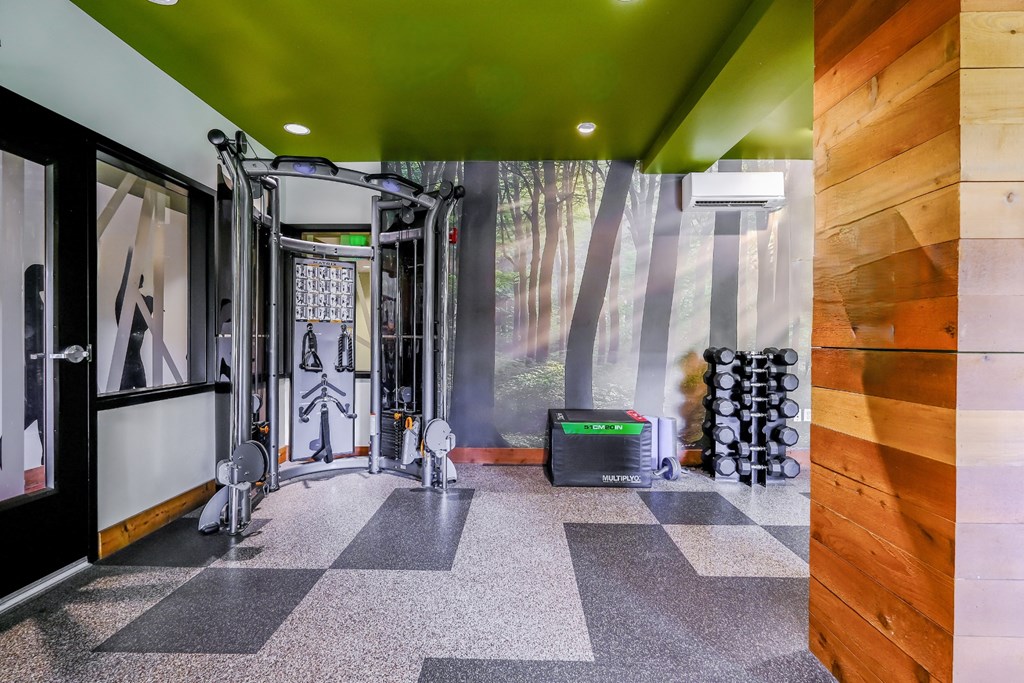 fitness center at Elan Redmond apartments