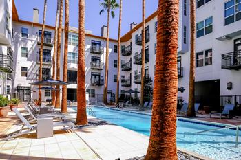 swimming pool at Roosevelt Square apartments
