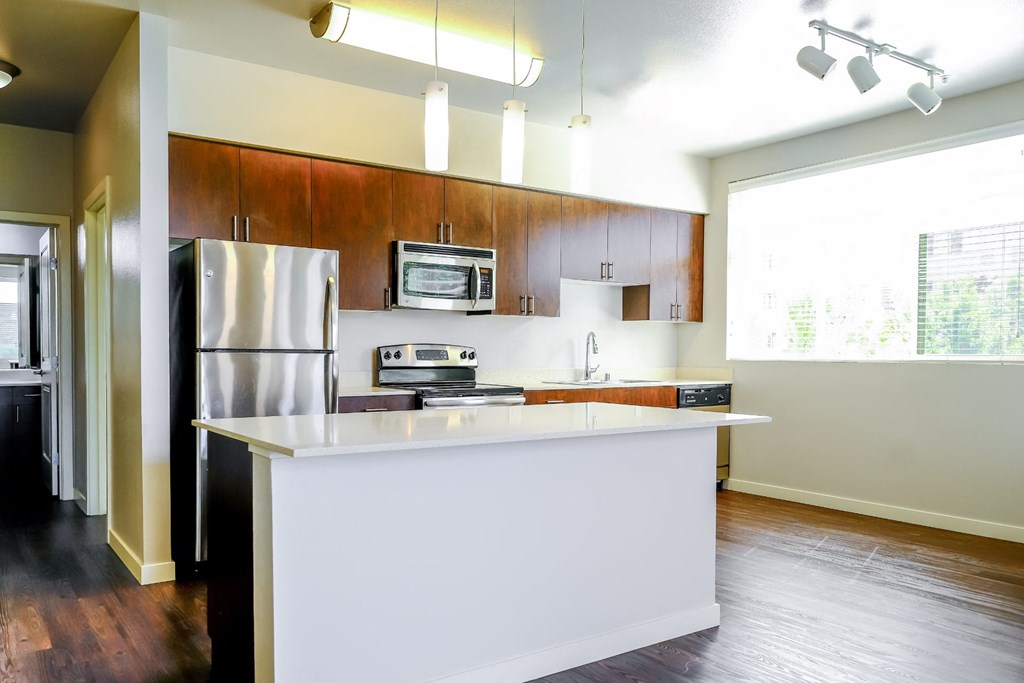 luxury kitchen at Elan Redmond apartments
